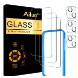Ailun 3 Pack Screen Protector for iPhone 15 Plus [6.7 inch] + 3 Pack Camera Lens Protector with Installation Frame,Case Friendly Tempered Glass Film,[9H Hardness] - HD