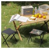 SLTG2020 Portable Folding Camping Stool, Lightweight Aluminum Frame, Black Oxford Fabric, 10.2 x 10.2 x 11 inches