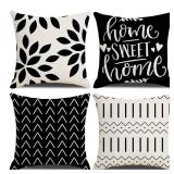 Throw Pillow Covers 24x24Inch, Pillow Covers 24x24,Squar Pillow Covers Set of 4 Boho Modern Farmhouse Neutral Decorative Pillowcases Linen Cushion Case for Couch, Bed, Home Decor