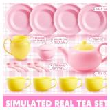 JOYIN BULK Pretend Tea Party Set, Pink Plastic Tea Set, Mini Kitchen for Kids, Gifts for Toddler Boys Girls, Gift for Christmas