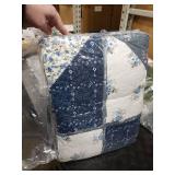 Full Queen Size Patchwork Quilt Set Grey Floral Reversible Quilted Bedspread Coverlet Set 3-Piece Lightweight Comforter Stitched Quilt Bedding Set Bed Sheet Set Cover Blanket with 2 Pillow Shams