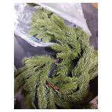 6FT Christmas Garland PARTY JOY Pine Garland with 9.8FT LED String Lights, Greenery Plant for Christmas Decorations Table Mantle Background Wall Room Outdoor Indoor Winter Decoration