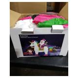 Koncifun 7.2 FT Christmas Inflatables Yard Decorations Outdoor Santa Claus Riding Unicorn Inflatables Decorations Built-in LED Lights, Christmas Blow Up for Outdoor, Yard, Roof, Lawn