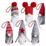 D-FantiX Gnome Christmas Ornaments Set of 6, Handmade Swedish Tomte Gnomes Decorative Ornaments Plush Christmas Decorations Tree Hanging Scandinavian Santa Elf Home Table Decor 2025