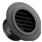Hon&Guan Soffit Vents 4 Inch, Round Exhaust Air Vent Cover with Built-in Fly Screen for Bathroom Kithchen Office Home, Black