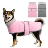 Dog Coat 2 Pack, Turtleneck Fleece Pet Winter Jacket for Cold Weather, Warm Dog Clothes Sweater Outdoor Indoor for Small, Medium, Large & XL Dogs (M-XXL)