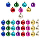 Colored Christmas Balls 24 Pack Set of 8 Decoration Living Room Garden Christmas Tree Multicolor Mini Ornaments Mini Glitter Ball Door Wall Xmas Tree Decor Supplies 1.2 inche