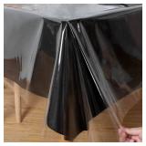 Obstal Clear Plastic Tablecloth 54 x 78 Inch, 100% Waterproof Oil-Proof Spill-Proof Vinyl PVC Table Cloth, Wipeable Rectangle Tablecloth Protector for Dining Table, Outdoor and Indoor Uses, Clear