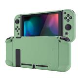eXtremeRate PlayVital Back Cover for Nintendo Switch Console, NS Joycon Handheld Controller Separable Protector Hard Shell, Customized Dockable Protective Case for Nintendo Switch - Matcha Green