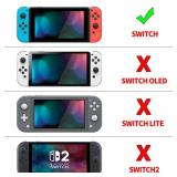 eXtremeRate PlayVital Back Cover for Nintendo Switch Console, NS Joycon Handheld Controller Separable Protector Hard Shell, Customized Dockable Protective Case for Nintendo Switch - Matcha Green