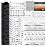 INCLY 278PCS Pegboard Accessories Organizer Kit, Peg Board Hooks Assortment with Bins for Organizing Various Tools, Fit 1/8 or 1/4 inch Pegboard for Hanging Storage, Garage Wall Attachments