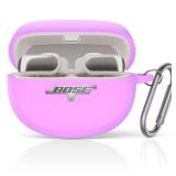 TUDIOW for New Bose Ultra Open Earbuds Case(2024), Silicone Shockproof Protective Cover for Bose Open Ear Wireless Earbuds Accessories with Carabiner (Purple)