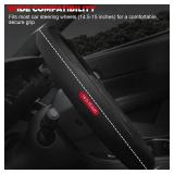 Ouzorp Car Steering Wheel Cover, Microfiber Leather Steering Wheel Covers with Anti-Slip Lining, Universal 14.5-15 inchs Black