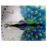 CHGCRAFT Peacock Wall Clock Non-Ticking Clock Round Decorative Wall Clocks Printed Clocks for Home Living Room Bedroom Home Office Decoration