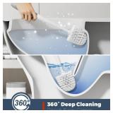 Holaloha Toilet Brush, 2 Pack Toilet Brush and Holder Set Bathroom Accessories, Toilet Bowl Brush and Holder for Bathroom, White