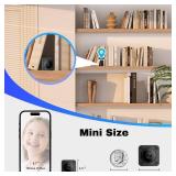 Shibet Mini Camera, Nanny Cam for Home Security, 2K Wireless WiFi Camera with Free Cloud & No WiFi Needed, Motion Detection & Night Vision for Nanny/Baby Monitor/Pet