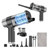 JONYJ Handheld Car Vacuum Cleaner Cordless, 16000PA Hand Held Vacuum Portable, 2 in 1 Air Duster and Mini Vacuum Cleaner Rechargeable with Led, Multi-Nozzles & Washable Filters for Home Office Car Pet