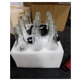 Sieral 12 Pcs Christmas Coquito Swing Top Glass Bottle with Lid 5 oz Clear Flip Top Beer Brewing Bottle with Airtight Cap Heat Shrink Cap and Rope for Homemade Milk Eggnog Drinks Xmas Party(Classic)