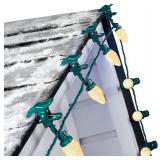 C9 LED Christmas Lights Outdoor with 100 Spring Clips, 65FT 100 LED C9 String Lights Waterproof Connectable for Outside Roofline Patio House Yard Windows Garden Christmas Decorations, Warm White