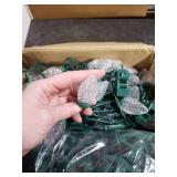 C9 LED Christmas Lights Outdoor with 100 Spring Clips, 65FT 100 LED C9 String Lights Waterproof Connectable for Outside Roofline Patio House Yard Windows Garden Christmas Decorations, Warm White