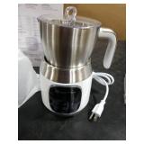 Maestri House Milk Frother, Variable Temp and Froth Thickness DualFro 600 Milk Frother Steamer, 21OZ Smart Touch Control Milk Warmer, Dishwasher Safe, Memory Function for Latte&Hot Chocolate (White)