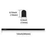Jusmioke Black 15 Pack Marble Pencil Tile, 0.5X12 Polished Marble Tile Edge Trim for Kitchen Backsplash, Bathroom and Shower Walls (15)