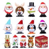 Max Fun 12pcs Christmas Wind Up Stocking Stuffers Toys Assortment for Christmas Party Favors Goody Bag Filler (Christmas Wind up Toys)