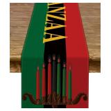 Kwanzaa Table Runner Kinara African American Table Decor African Heritage Holiday Kitchen Dining Room Home Decoration (13 x 90)