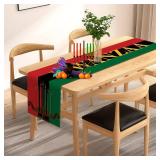 Kwanzaa Table Runner Kinara African American Table Decor African Heritage Holiday Kitchen Dining Room Home Decoration (13 x 90)