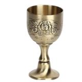 Luatoxry 30ml/1oz Gold Wine Chalice Cup, Vintage Gold Chalice Goblet, Flower Embossed Metal Embossed Wine Cup, Versatile Small Metal Goblet for Personal Drinking, Home Decoration