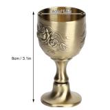 Luatoxry 30ml/1oz Gold Wine Chalice Cup, Vintage Gold Chalice Goblet, Flower Embossed Metal Embossed Wine Cup, Versatile Small Metal Goblet for Personal Drinking, Home Decoration