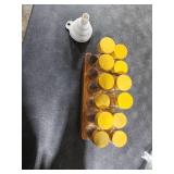 TREELF Coffee Bean Storage,Coffee Storage Container with Walnut Solid Wood Base,Coffee Bean Container,12 Tubes Single Dose with Wooden Holder(Type 2)