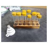 TREELF Coffee Bean Storage,Coffee Storage Container with Walnut Solid Wood Base,Coffee Bean Container,12 Tubes Single Dose with Wooden Holder(Type 2)