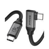 Silkland USB C Monitor Cable Right Angle 5FT, 8K@30Hz 5K/4K@60Hz Display, 20Gbps Data Transfer, 90 Degree USB C 3.2 Gen 2x2 Video Cable, 240W Charging for iPhone 17, MacBook, Portable Monitor, Carplay