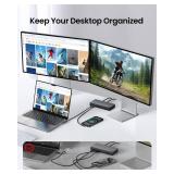 Silkland USB C Monitor Cable Right Angle 5FT, 8K@30Hz 5K/4K@60Hz Display, 20Gbps Data Transfer, 90 Degree USB C 3.2 Gen 2x2 Video Cable, 240W Charging for iPhone 17, MacBook, Portable Monitor, Carplay