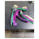 Mardi Gras Wreath Bows Mardi Gras Decor Bow Purple Green Glitter Srips Burlap Bows for Wreaths, Mardi Gras Ribbon Tree Topper Bows for Mardi Gras Home Indoor Outdoor Decoration Wreath Ornament Supply
