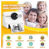 HiMont Kids Instant Print Camera, 1080P HD Kids Camera Instant Print with 3 Rolls Print Paper & 32GB Card, Ideal Kid Toys Gifts for Boys & Girls Age 3-14 (Black)