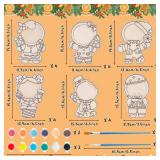 CJiangpo 24 Sets Christmas Picture Frame Ornament, Gingerbread Man Wood Christmas Crafts for Kids, DIY Xmas Craft Color Your Own Photo Frame Tabletop Decor for Classroom Activities Holiday Party Gifts