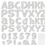 Colarr 216 Pcs Glitter Bulletin Board Letters for Classroom Number Alphabet 4 Inch Poster Board Letter with Adhesive Dot Punctuation Symbol Cutout Bulletin Display School(Silver)
