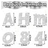 Colarr 216 Pcs Glitter Bulletin Board Letters for Classroom Number Alphabet 4 Inch Poster Board Letter with Adhesive Dot Punctuation Symbol Cutout Bulletin Display School(Silver)