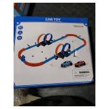 LILYBUDS Toy Car Race Track Set for Boys Kids Age 3-5 4-7, Race Tracks with 4 Crash Zones and 1:64 Scale High-Speed Slot Cars, Christmas Halloween Birthday Gifts Toys for Toddlers Boys 4-8 8-12 Years