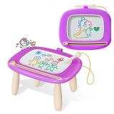 Kikidex Toddlers Toys Age 1-3, Magnetic Drawing Board, Doodle Board Pad Learning and Educational Toys for 1 2 3 Year Old Baby Kids Birthday Gift (Purple)