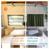 Kitchen Curtains 36 Inch Length 2 Panels Set,Black Out Short Curtain Tiers for Small Windows,26x36 inches Long,Olive Green