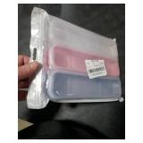 Tyqour 3PCS Portable Flatware Box Plastic, Simple Travel Tableware Storage Case, Reusable Utensil Container for Lunch Box for Cutlery Kit Pink, Blue,Transparent