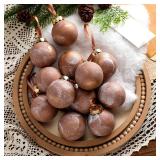 Yunlly 12 Pcs Textured Christmas Ball Ornaments 2.36