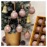 Yunlly 12 Pcs Textured Christmas Ball Ornaments 2.36