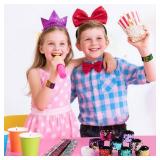 Childom 20 Pack Slap Bracelets 2-Color Reversible Charm Bracelets stage sequins horsetail buckle color ball head hair accessories hair accessories Magic Wristband