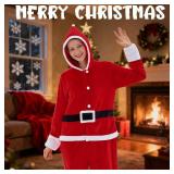 JUOLOET Unisex Adult Onesie Pajamas Santa Animal One Piece Snug Fit Halloween Costume Sleepwear Homewear Santa,Small