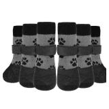 KOOLTAIL Anti Slip Dog Socks to Prevent Licking Paws for Hardwood Floors, Waterproof Dog Boots & Paw Protector Traction Shoes for Small Medium Large Senior Dogs Grey XL