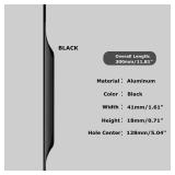 Shozafia 5 Pack Finger Pulls for Cabinets, Streamlined Long Concealed Handle for Home Kitchen Door Drawer Cabinet, Mount Finger Edge Tab Pull Aluminum (Black,300mm/11.81 Overall Length)